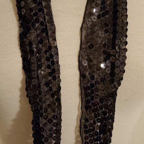 **SALE** Black Sequin Scarf - Picture 3 of 4